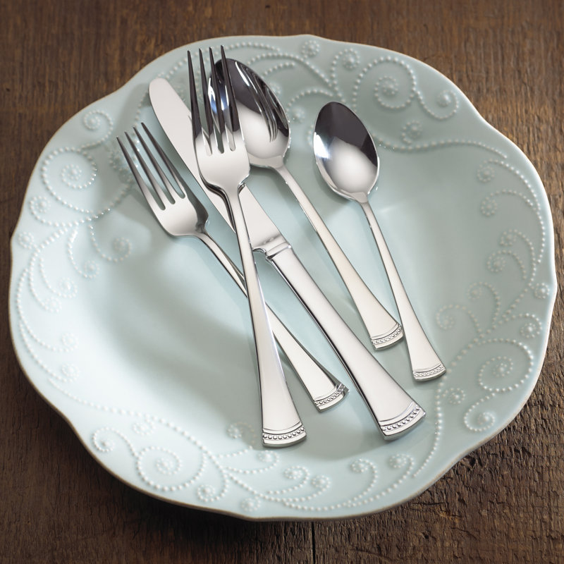 Lenox Portola Stainless Steel Flatware Set of 65 & Reviews Wayfair